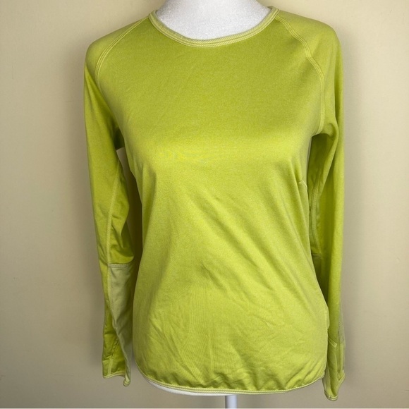 Title Nine Switzer Athletic Running Long Sleeve Top Neon Yellow Micro Striped XS - Picture 1 of 16